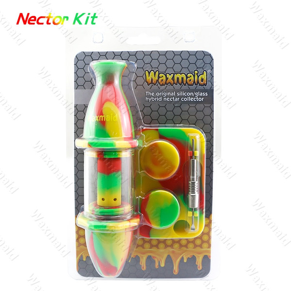 Bong Nectar Collector Kit Oil Burner with Titanium Nail Silicone Dab Rig Factory Wholesale Price DHL Free Shipping