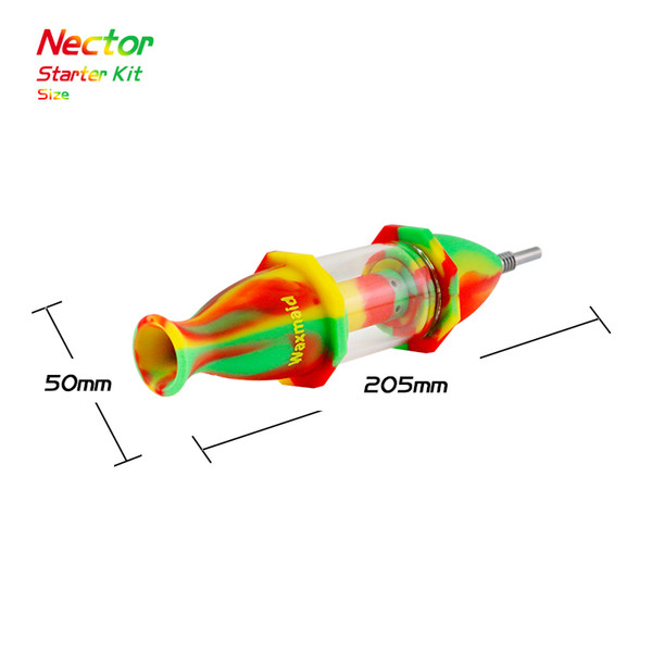 Glass Nectar Collector Oil Burners with Titanium Nail 6 Colors Water Pipes Factory Wholesale Price DHL Free Shipping