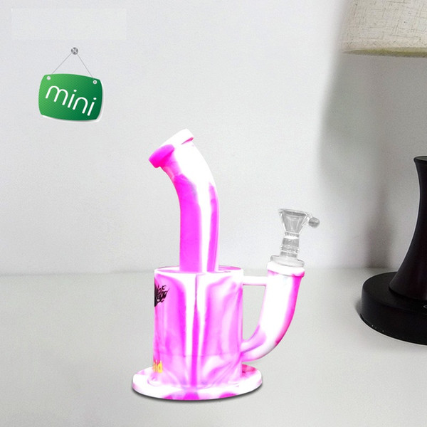 Bong Platinum Cured Silicone Bong Waxmaid New Original Glass Dab Rig For Wax Come With Adapter Cheap Factory Outlet DHL Free Shipping