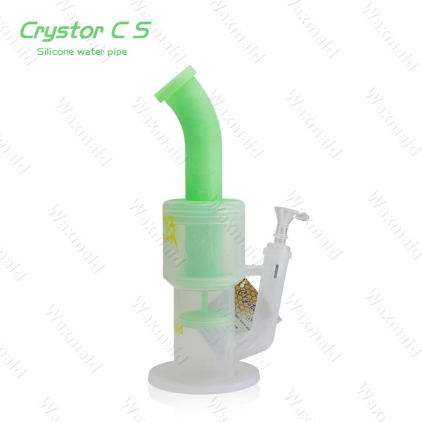 Bong Silicone Beaker Bong Cheap Water Pipe 2 Layers Percs Bongs With 14mm Joint Bowl and Adapter Factory Outlet DHL Free Shipping