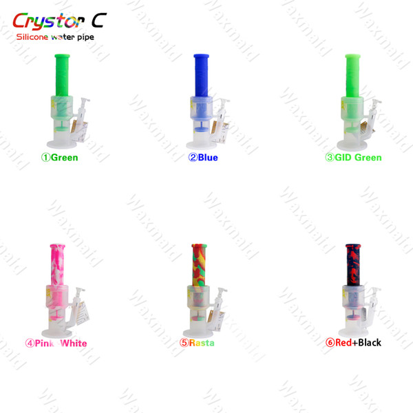 Bong Platinum Cured Silicone Dab Rig Waxmaid High End 2 Layer Percs Water Pipe 6 colors With Bowl Factory Price DHL Free Shipping