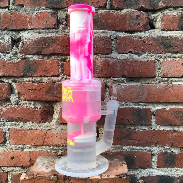 Bong Smoking Bongs Waxmaid High End 2 Layer Percs Silicone Bongs 6 colors With Bowl Factory Wholesale DHL Free Shipping