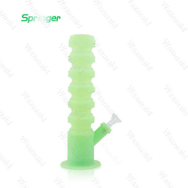 Bong Silicone Bongs Waxmaid Retractable Glass Water Pipe Springer 6 colors Factory Price DHL Free Shipping