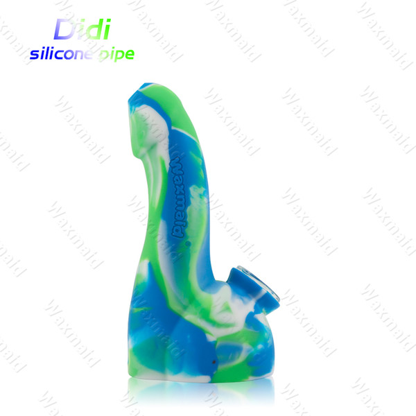 Glass Water Pipe Silicone Bong Waxmaid 5.8 inch Water Pipes 6 colors With Bowl for Dry Herb Factory Outlet DHL Free Shipping