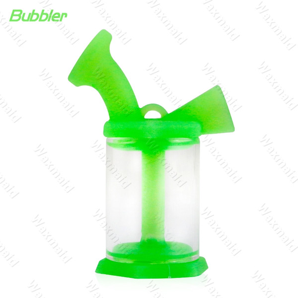 Glass Bong Waxmaid Silicone Bubbler Smoking Oil Rig 6 Colors Inner Perc Heady Water Bong DHL Free Shipping