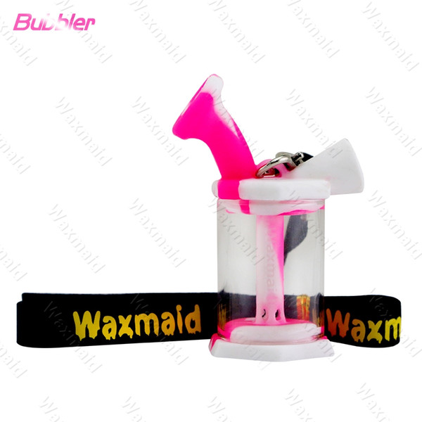 Bong Glass Bongs Waxmaid Silicone Bubbler Smoking water pipe 6 Colors Inner Perc Heady Water Bong Free Shipping