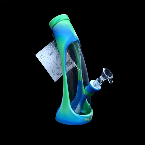 Bong Smoking Pipe 6 Colors Portable Silicone dab rigs Cheap Price With Bowl Factory Outlet DHL Free Shipping