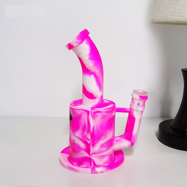 Glass Bong Smoking Ash Catcher Silicone Beaker Bong 11 colors for choose With 14mm Female joint Adapter Factory Outlet DHL Free Shipping