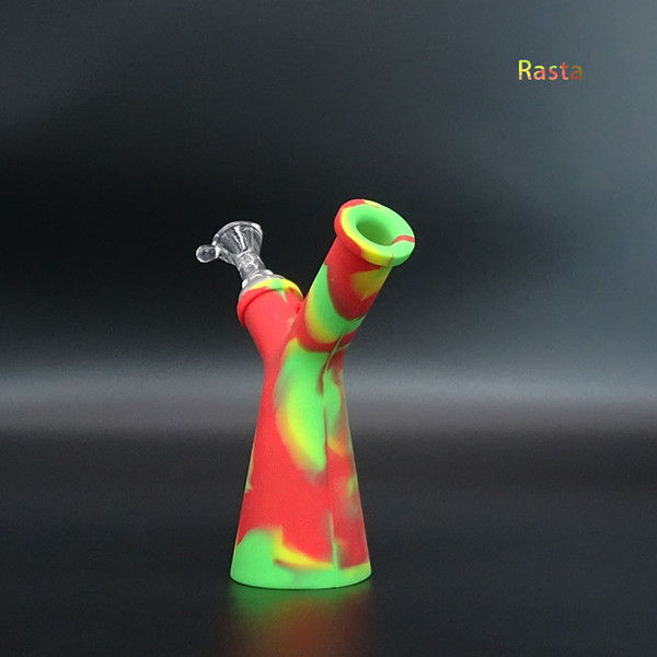 Bong Silicone Bongs Factory Direct Price 6 Colors Portable Dab Rigs Mr.Y With 14mm joint adapter bowl With Lanyard DHL Free Shipping