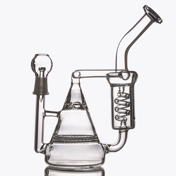 Cheap Glass Bong Two Function Honeycomb&Tornado Percolator Spring Pipes Recycler Bubbler Oil Rigs Water Pipes Smoking hookahs in strock