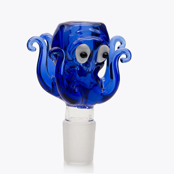 14mm 18mm Bowl Glass Octopus Style Thick Pyrex Glass Bowls with Colorful Blue Tobacco Herb Water Bong Bowl Piece for Smoking free shipping