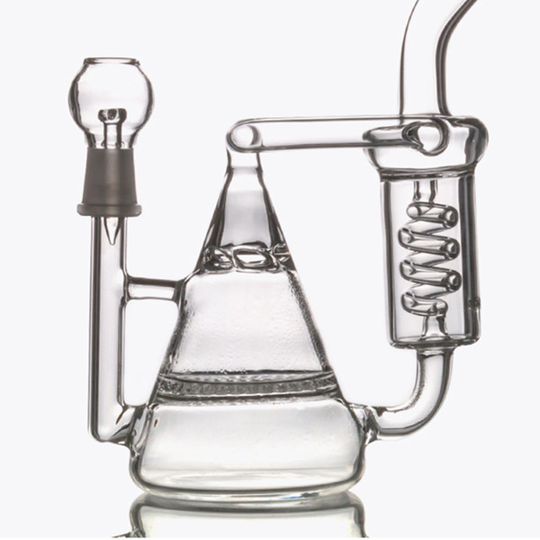 Latest Design Pyramid Glass Bong Two Function Honeycomb&Tornado Percolator Spring Pipes Recycler Bubbler Oil Rigs Water Pipes Smoking Bongs