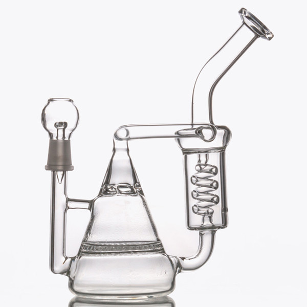 Glass bong recycler dab rig water pipes 8.5 inch honeycomb percolator glass bubbler heady Pipe free shipping