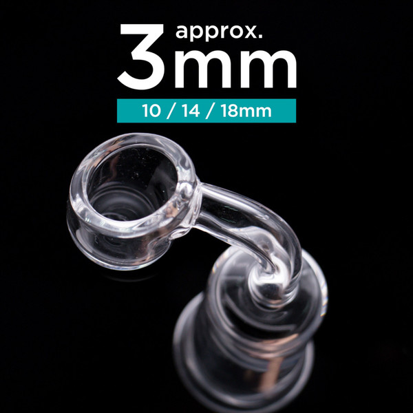 Wholesale Clear Quartz Banger 3mm Cup Thick 10mm 14mm 18mm Joint Size 45 90 Degrees Male Female Quartz Banger Nail For Silicone Bongs