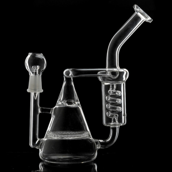 In Stock 23cm Glass Bons Two Function Honeycomb&Tornado Percolator Recycler Oil Rigs Water Pipes Dome Nail Joint 14.wmm Cheap Smoking Bongs