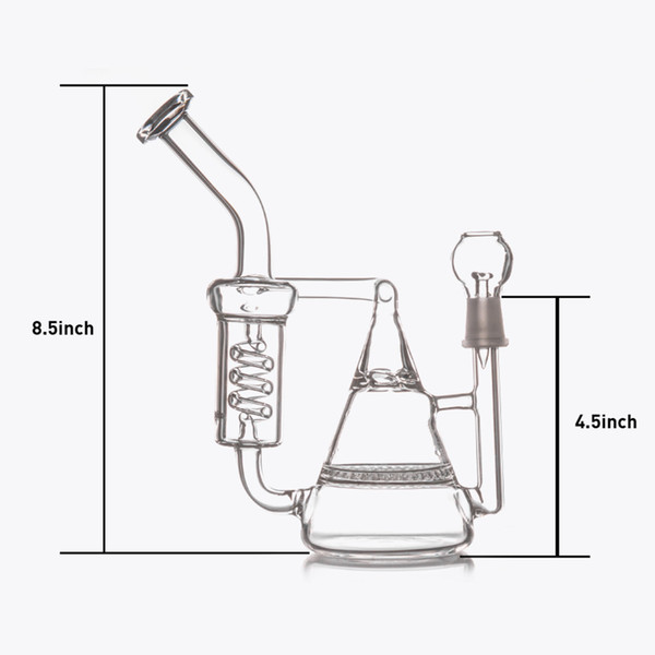 Glass Bongs Honeycomb&Tornado Percolator Two Function Recycler Oil Rigs Water Pipes Dome Nail Joint 14.wmm Cheap in stock Smoking pipes 23cm