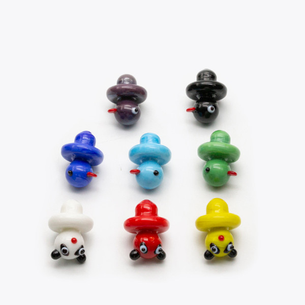 Quality Colored glass Bubble Carb Cap cute Duck Style dome for Quartz Thermal P Banger Nails Dabber Glass Bong Dab Oil Rig