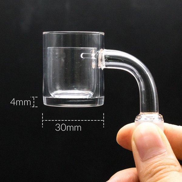 30mm Quality 100% Real Quartz Banger Nail with Quartz Cup Thick 90 Degree 14mm Joint Female Quartz Banger Oil Bucket For Glass bong