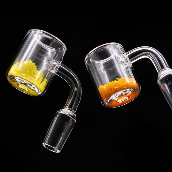 Hot Sale flat top Quartz Thermochromic banger beaker 28mm OD 10mm 14mm 18mm Male Female domeless nails color for dab rig