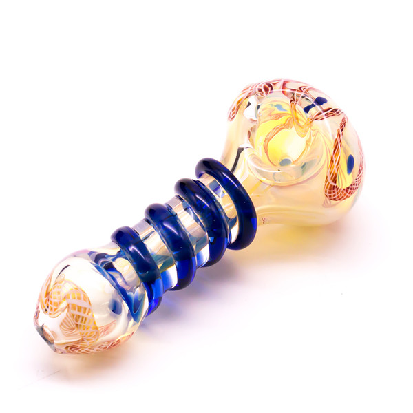 OEM Colorful Glass Spoon Smoking pipes water Pipes galss bubbler for herb high quality glass Tube free shipping