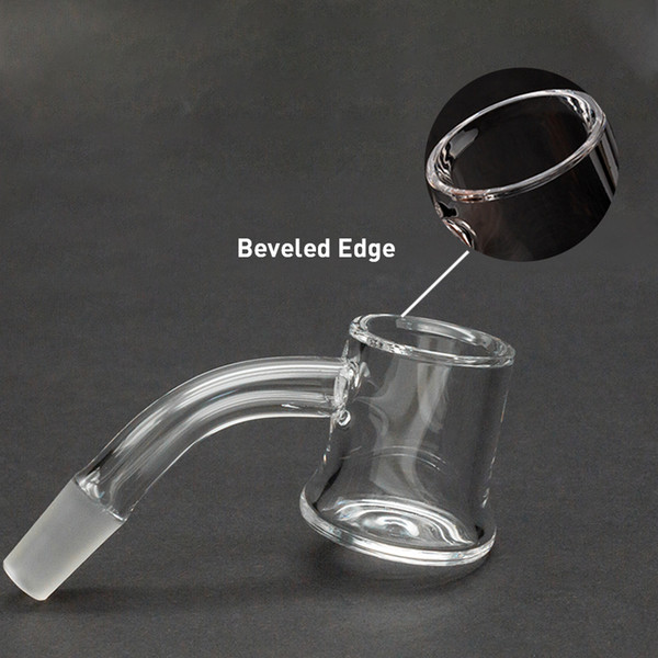 Newest Evan shore Beveled Edge Quartz Banger Nail With Clear Bottom 10mm 14mm 18mm 45 & 90 Flat Top Quartz Bangers For Glass Bongs