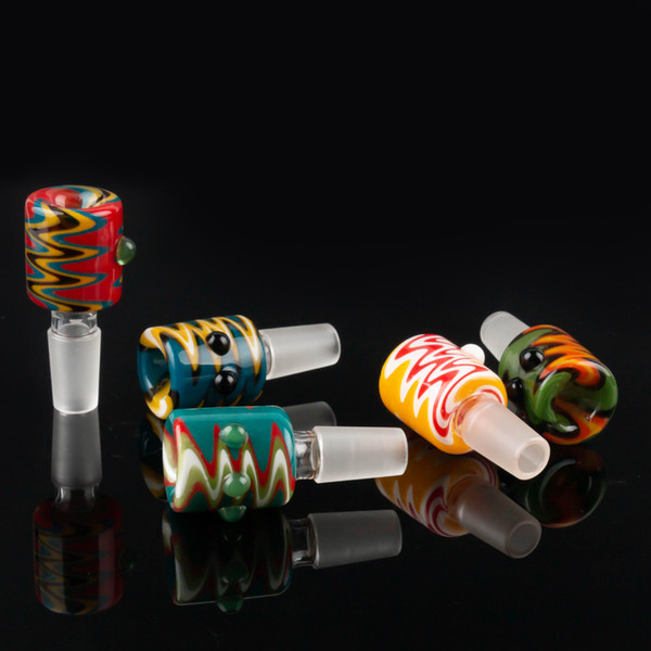 14mm 18mm Herb Slide Dab Pieces Glass Bowls Dry Herb Bowl Bong bowls Ash Catcher for Glass Bongs Water Pipes Dab Rig