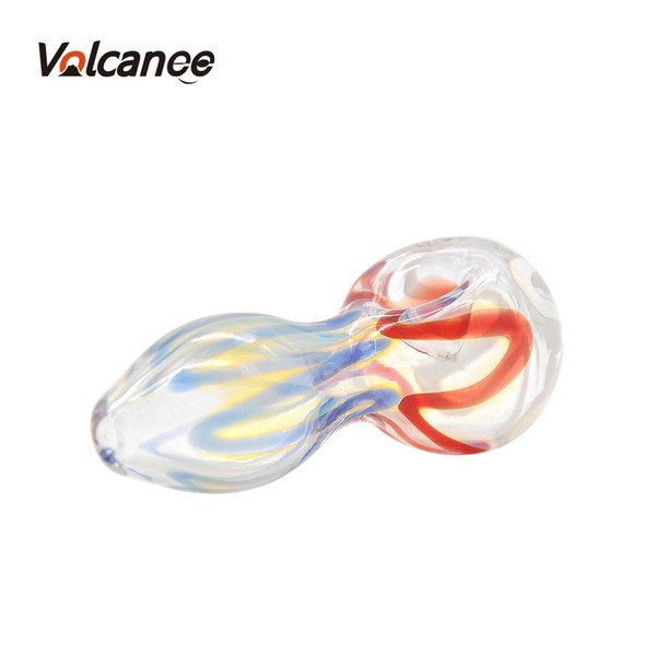 Handmake Spoon Pipes Wholesale Glass Honeycomb Dab Pipe Colored Oil rigs for Smoking High Quality Herbal Hand Pipes