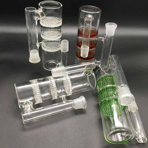 14mm ashcatcher glass 18mm 3 layer filters white green brown joint oil rig ash catcher for glass water pipes ash catchers