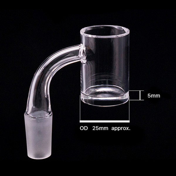 New beveled edge banger bucket 5mm bottom 25mm OD Quartz Banger Nail Female Male 14mm Domeless Quartz nails for glass water pipe bong