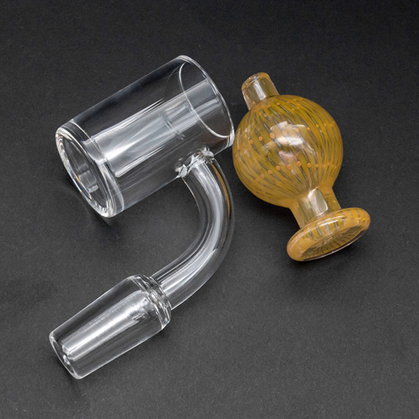 Wholesale Handmade OD 25mm Quartz Banger With USA Glass Carb Cap 10mm 14mm 18mm 45 90 Quartz Banger Nails For Glass Water Bongs