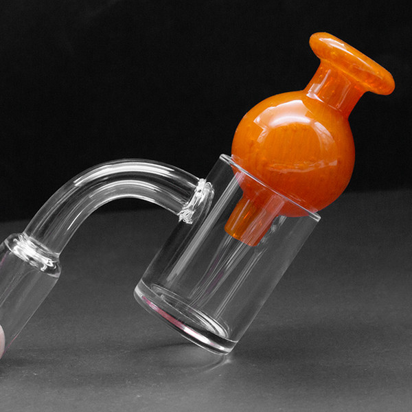 Newest Thick Bottom Quartz banger Flat Top Quartz nail with Glass bubble carb cap for water pipes dab oil rigs