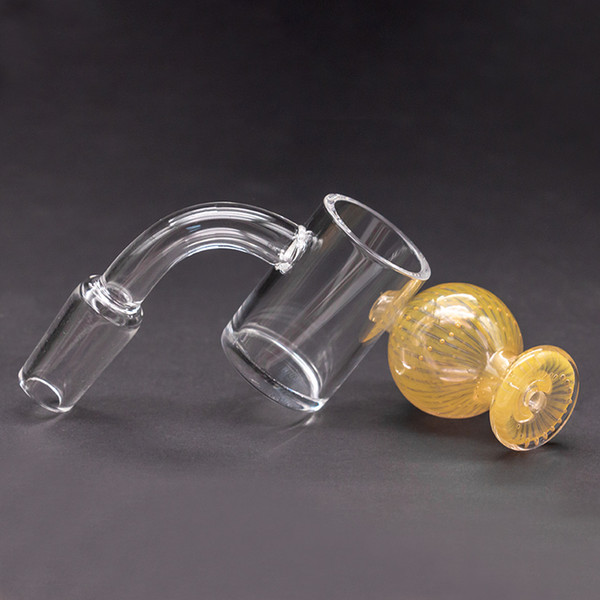 100% Real Quartz Banger with carb cap 10mm 14mm 18mm Domeless Nail Female Male 90 Degrees quartz danger Nail for dab rig bong