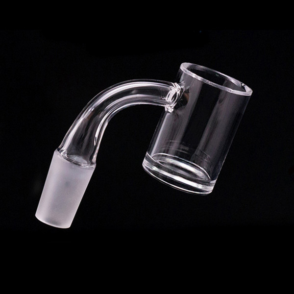 Best Quartz 25mm Beveled Edge Quartz Banger 4mm thick quartz nail Female Male 45 90 Degree honey bucket Domeless Nails 10mm 14mm 18mm