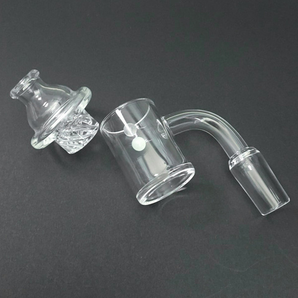 Newest 25mm XL 4mm Thick Quarts Banger with newest Spin Glass Turbine Carb Cap Quartz Ball For Smoking Glass Bong