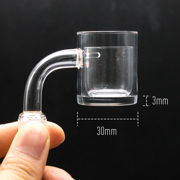 30mm XXL Banger with Newest Quartz Insert Bowl with 4mm Thick Bottom 2mm Thick Domeless Honey Bucket 10mm 14mm 18mm for Bongs