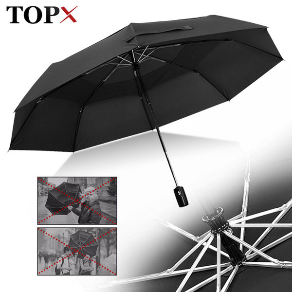 Wind Resistant Fully-Automatic Double Umbrella Rain Women 3Folding Umbrellas Men Kid Small Compact Travel Business Car Paraguas