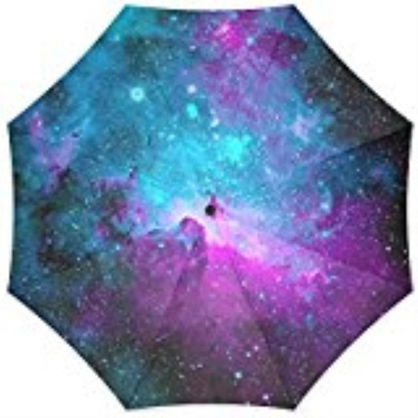 100% Fabric Aluminium Umbrella Custom Space Nebula Universe Foldable Rain Umbrella 3 Folding Parasol Sun Protection Anti-UV Z528