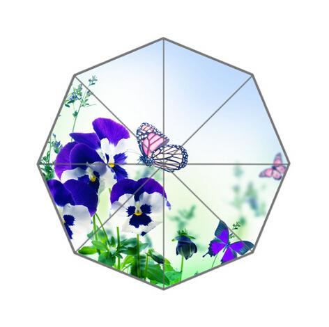 Wholesale-Butterfly with Flowers Custom Umbrella Fashion Design Umbrella For Man And Women High Quality Free Shipping Hot Sale UMN-818