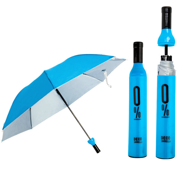 Mini Folding Umbrella Creative Portable Umbrella Rain Women Wine Bottle Folding UV Rain Umbrellas for Sale 40U0052