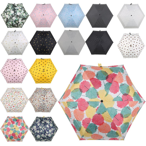 Quality Mini Pocket Umbrella Five-folding Travel Umbrella Waterproof UV Rainproof Folding ladies small five fold sun