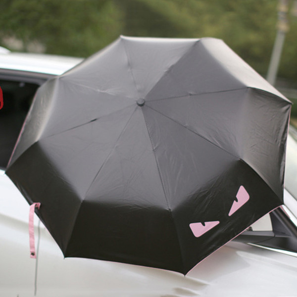 Little Devil Umbrella Black Coating UV Protection Umbrellas Four Folding Sunny Rainy Umbrellas Windproof Sunscreen Umbrella DH1374