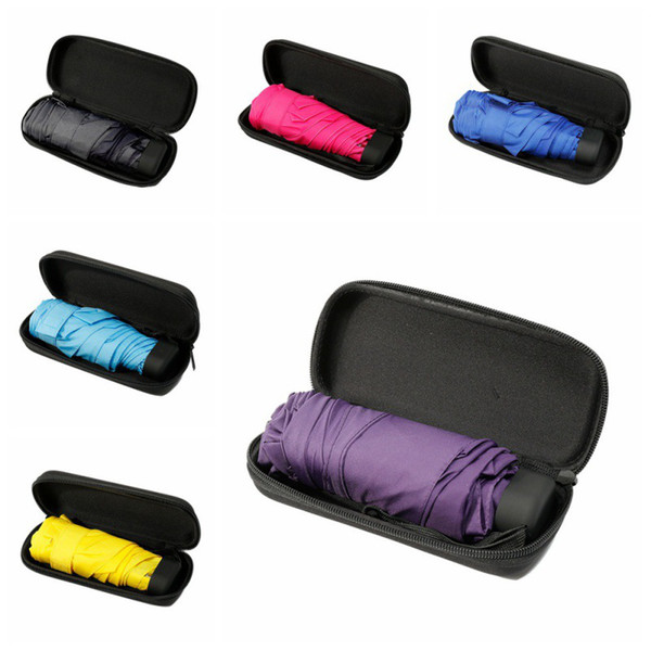 8 Colors Mini Capsule Pocket Umbrella Windproof Rainbow Folding Umbrellas Travel Compact Rain Umbrella Free Shipping