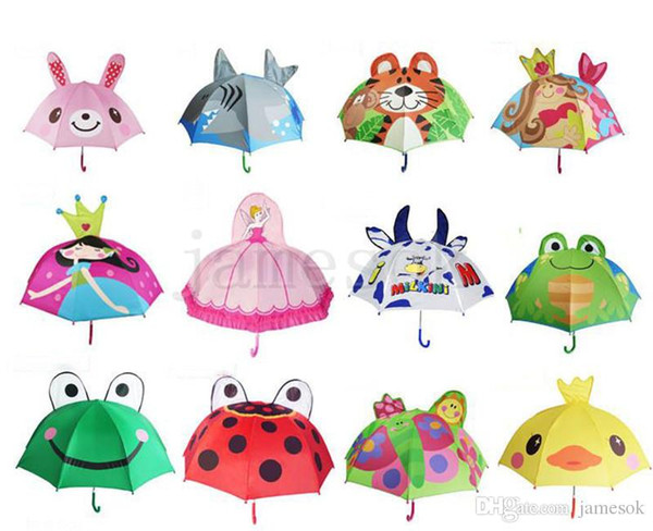 13 Styles Lovely Cartoon Design Umbrella For Kids High Quality 3D Optional Function Umbrella Light For Rain Sun 47CM*8K D126