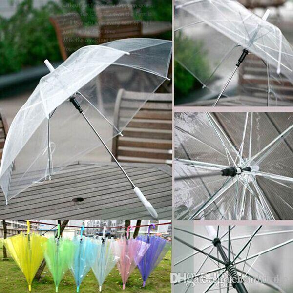 Environmental protection transparent Umbrella 6 colors PVC umbrella Water Proof Umbrella for outdoor sun rain Free FedEx DHL