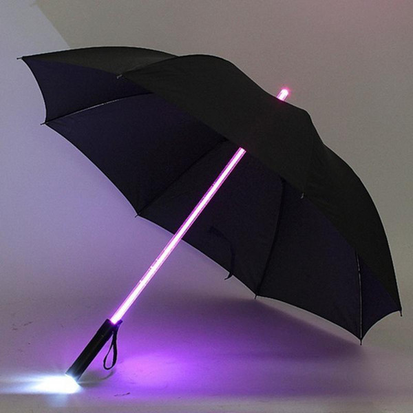 7 Color LED Lightsaber Light Up Umbrella Laser sword Light up Golf Umbrellas Changing On the Shaft/Built in Torch JJ-FKYS4-