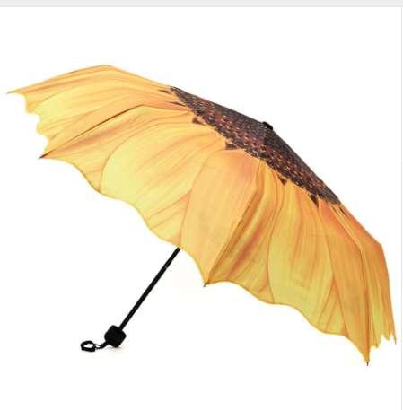 Original 3D Sunflower Umbrella Women 24cm Three Folding Windproof Wasterproof Anti UV Parasol Sunny Rainy Women's Umbrella