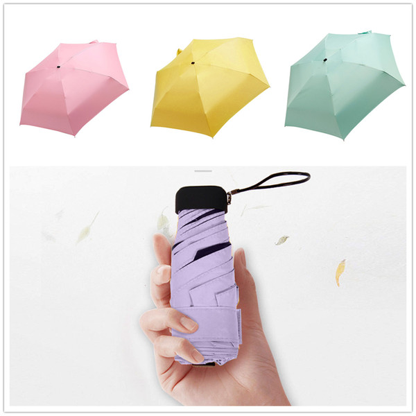 ht Rainy Day Pocket Umbrella Mini Folding Sun Umbrellas Parasol Sun Foldable Umbrella Mini Umbrella Candy Color Traveling Rain Gear