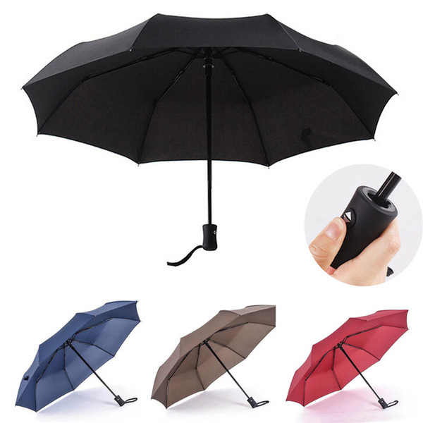 Automatic Umbrella Windproof Mens Black Compact Wide Auto Open Close Lightweight Umbrellas Rain Gear Black Red Blue Coffee