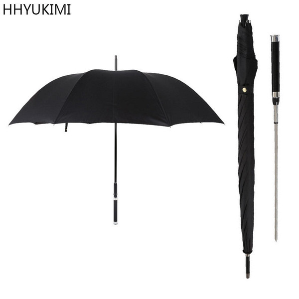 Hhyukimi Brand Fashion Long Handle Man Automatic Umbrella Windproof Business Sword Warrior Self-defense Sunny Creative Umbrella T8190619