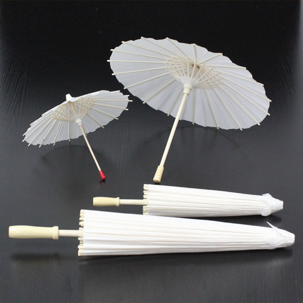 Hot Bridal Wedding Parasols White Paper Umbrellas Chinese Mini Craft Umbrella Diameter 20304060cm DIY Painting Wedding Umbrellas DHL Free